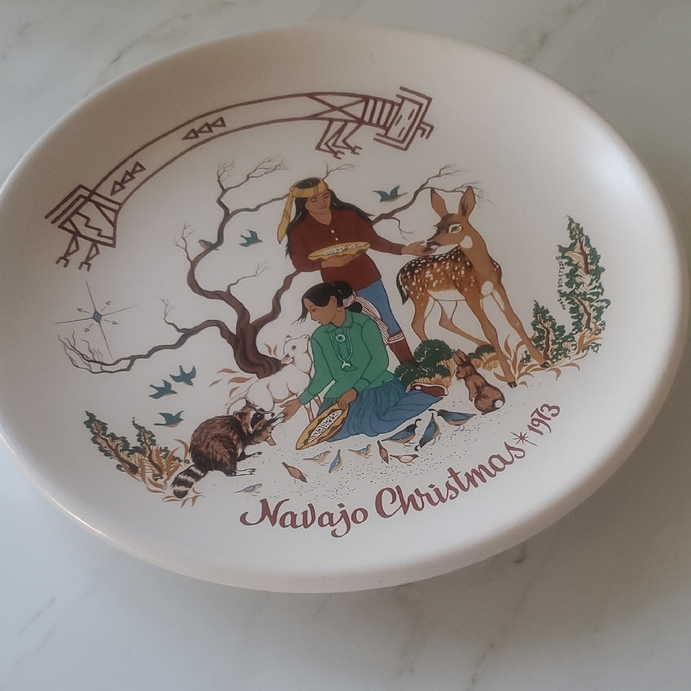 1973 Navajo Christmas Decorative Ceramic Plate.